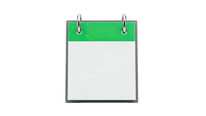 Blank Calendar Page Isolated on White Background