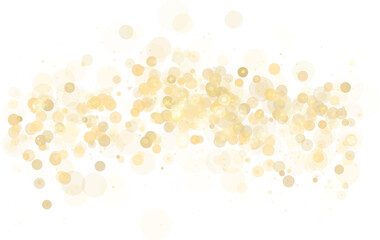 Soft gold bokeh confetti circle background with warm glitter lights and copy space on white © MD RAYHAN MOLLAH