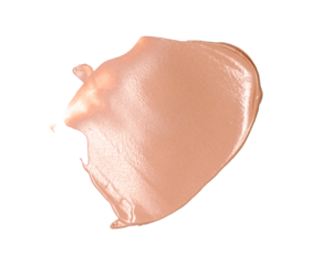 Liquid foundation smear, creamy cosmetic product texture, light beige skin tone transparent swatch, makeup background