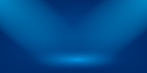 Abstract Luxury gradient Blue background. Smooth Dark blue with Black vignette Studio Banner.