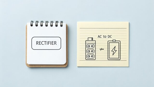 Rectifier Icon and AC to DC Conversion Diagram