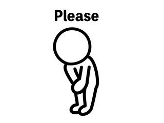 お辞儀してお願いする人　please