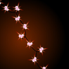 Pink Horse Shape Light Garland on Dark Warm Background