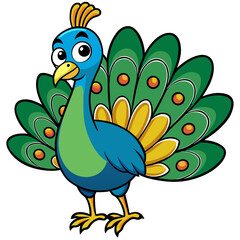 illustration of a peacock