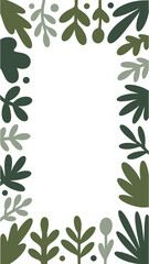 Botanical Frame: An illustration of a botanical frame featuring a variety of leaves, offering a natural and elegant design, ideal for adding a touch of greenery and sophistication to any project.