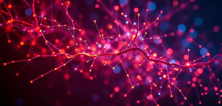 Abstract branching network, nodes representing data points, chart, clean - Powered by Adobe