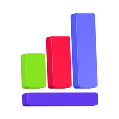 colorful chart 3d rendering icon 
