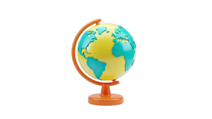 3D Globe Displayed on White Background