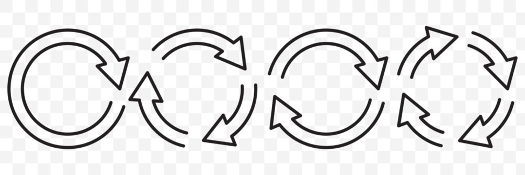 Transfer, swap, exchange, spin, flip concept. Circular arrow editable stroke outline icon isolated on white background flat vector illustration. Pixel perfect. 64 x