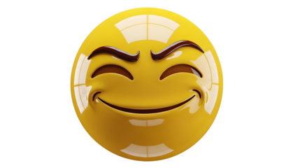 Smiling face with heart eyes emoji isolated on transparent background