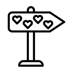 Wedding Signage line icon