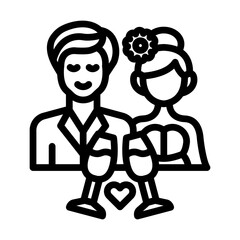 Wedding Party line icon