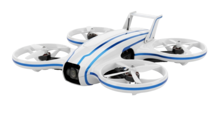 Isolated drone, modern technology for aerial photography and videography, unmanned vehicle