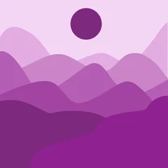 Fotobehang Warm Paars Mountain landscape  © Drielle