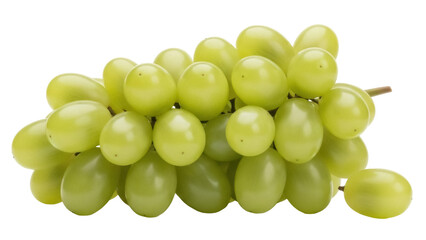 Isolated pile of green grapes, cluster of fresh fruit, close-up natural food photography