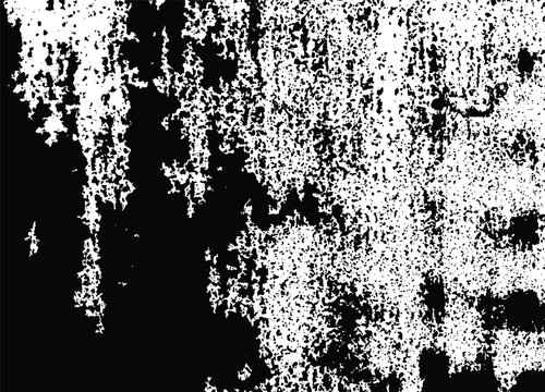 Plaster black and white bump map for overlay, texture of speckles on the wall surface, rough grainy pattern, monochrome grunge background. Vector

