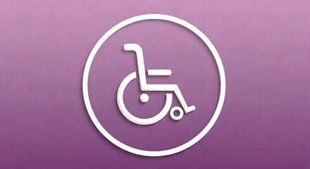 Disability accessibility symbol on purple background for inclusivity
