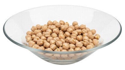 Isolated bowl of chickpeas, a healthy vegan ingredient for cooking hummus and other dishes