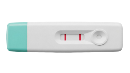 Isolated pregnancy test indicating positive result, concept of new life, fertility issues