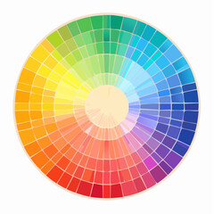 Obraz premium Color wheel with many hues and shades, showing the relationships between colors.