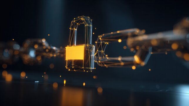 Cybersecurity action digital lock mechanism virtual environment 3d animation futuristic concept for enhanced security