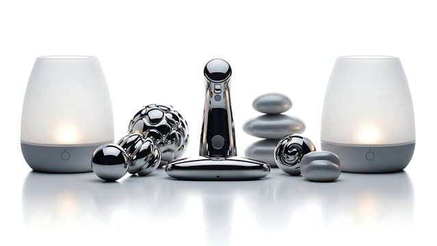 Spa still life with candles and stones. - Powered by Adobe