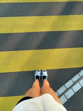 Zofingen, Switzerland Street Crossing on a Sunny Summer Evening