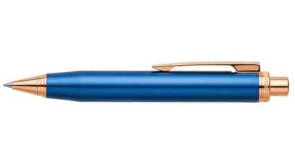 Isolated blue ballpoint pen for writing or taking notes in the office or school use
