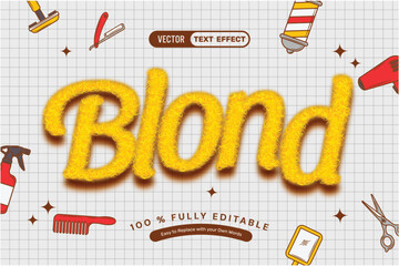 Golden Blonde Hair Editable Text Effect