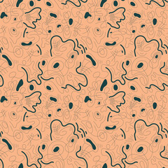 Seamless abstract unusual pattern with wavy lines. Psychedelic background