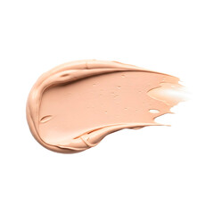 Smear of beige foundation on transparent background