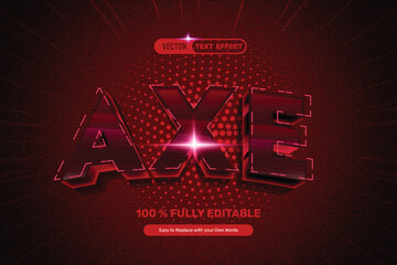 3D Red Axe Text Effect