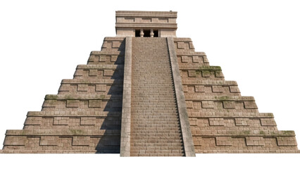 Isolated El Castillo pyramid, also known as Temple of Kukulcán, one of the New Seven Wonders