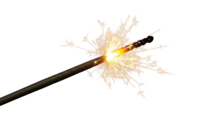 Isolated sparkler glows, holiday celebration, a traditional Christmas or New Year's event