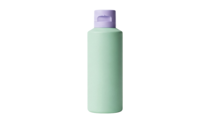 Isolated container of mint green shampoo with flip cap for toiletries or personal care use