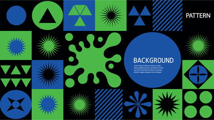 Geometric patterns and vibrant shapes in a bold, colorful abstract design