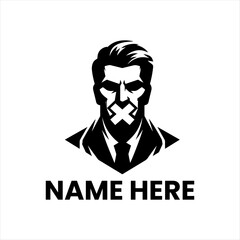 Business Man Silhouette with Mouth Covered Represents Silence, Secrecy, and Suppression in the Corporate World