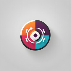 Abstract Colourful Camera Aperture Logo Design.