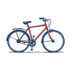Vsai red city bike illustration for urban cycling concept