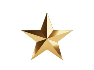Isolated golden star award for decoration shining and bright for decoration or achievement