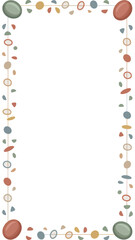 Artistic Frame with Colorful Decor: A decorative frame, adorned with a whimsical arrangement of colorful shapes. perfect for adding a touch of playful elegance to any design.