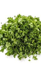 Fototapeta premium Freshly chopped parsley ready for culinary creations, adding vibrant color and flavor to your next dish or recipe, enhancing the freshness of your meals