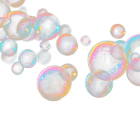 Realistic Transparent Bubble PNG Floating Effect