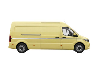 Isolated Yellow Cargo Van, Commercial Vehicle for Transportation and Delivery, Shipping