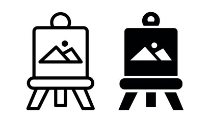 Minimalist Painting canvas icon.Solid and line vector illustration.