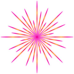 Vibrant pink and yellow starburst graphic