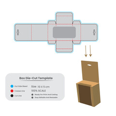 Packaging Box Die Line Template with Assembly Guide | Print Ready Carton Box Layout