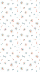 Abstract Geometric Pattern: A vibrant geometric pattern composed of stylized stars and curving lines. The design, perfect for backgrounds and digital art.