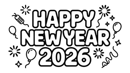 New Year Celebration: a festive design, celebrating the start of a fresh year with fireworks and balloons. A joyous invitation to a new chapter.