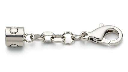 Obraz premium Sterling silver clasp chain connector jewelry component isolated on white background